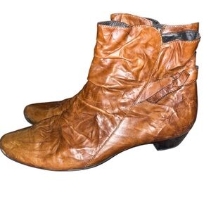 Paul Green Munchen Brown Leather Heel Zipper 6” Ankle Boots Women’s Size US 11